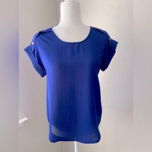Speed Limit Women's Blue Top with Button Detail Size Small